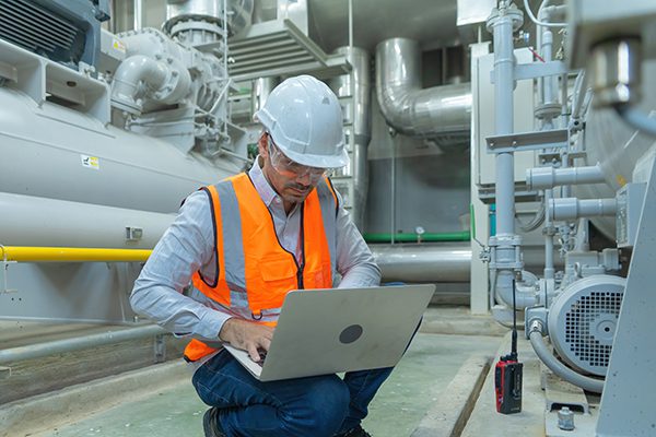 engineer working on laptop